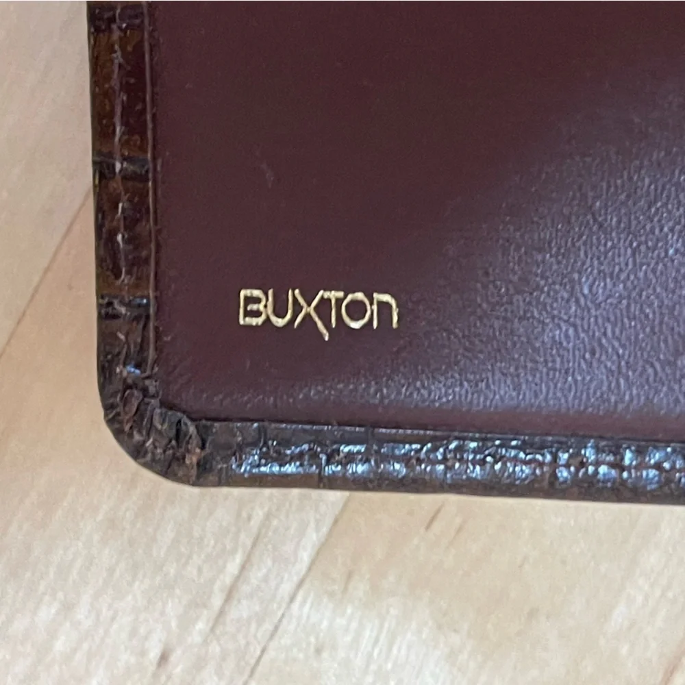 Buxton croc embossed leather passport wallet